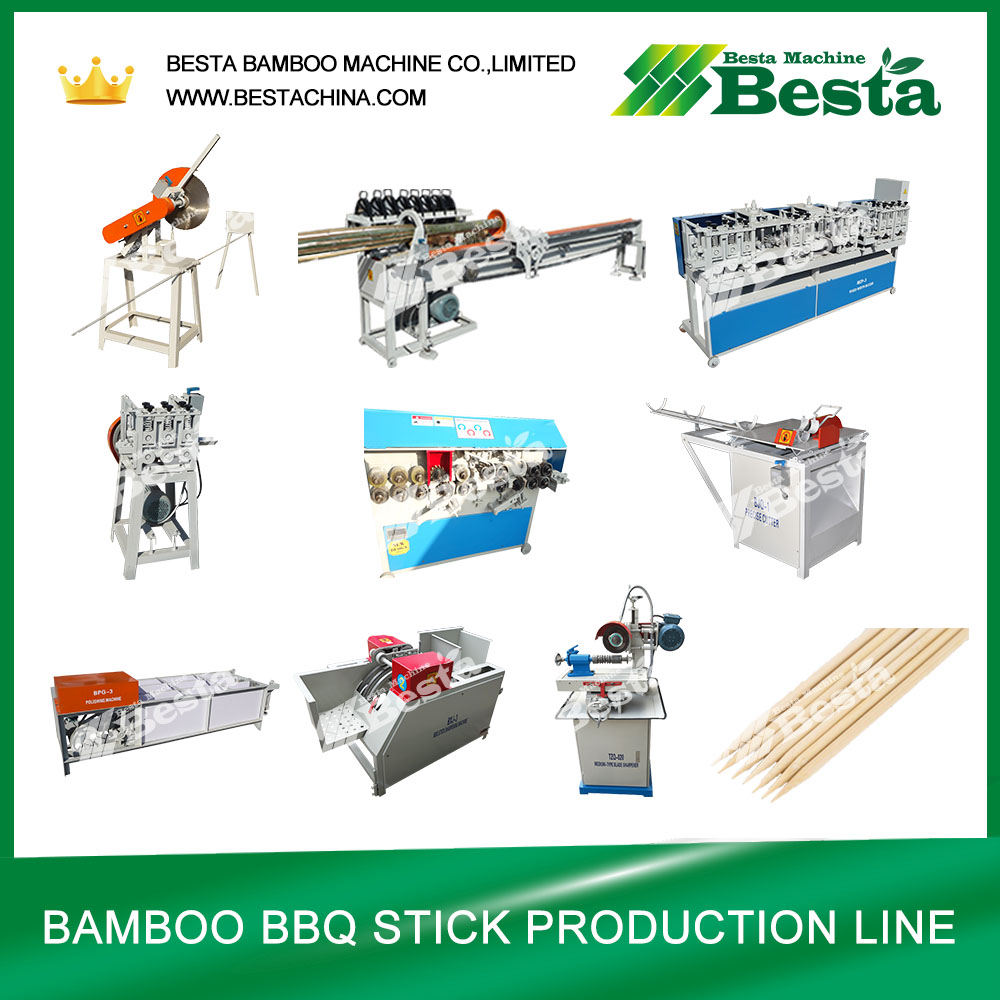BAMBOO BBQ STICK MAKING MACHINE, BBQ STICK PRODUCTION LINE